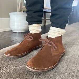 J. Crew Brown Leather Chukka Boots Soft Suede Material Size 9 Made in Italy